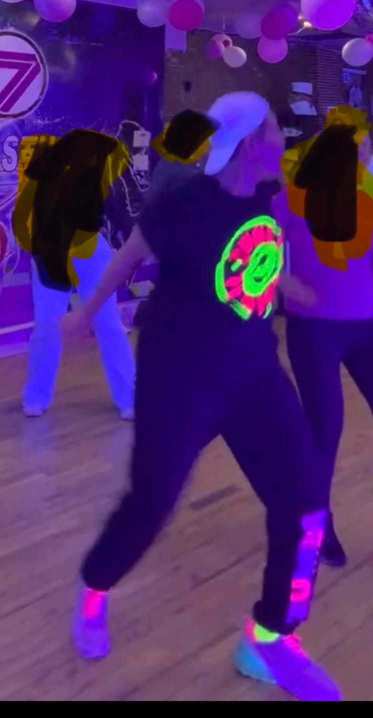 Customer photo review of Zumba Multicolor Logo Slouch Sweatpants