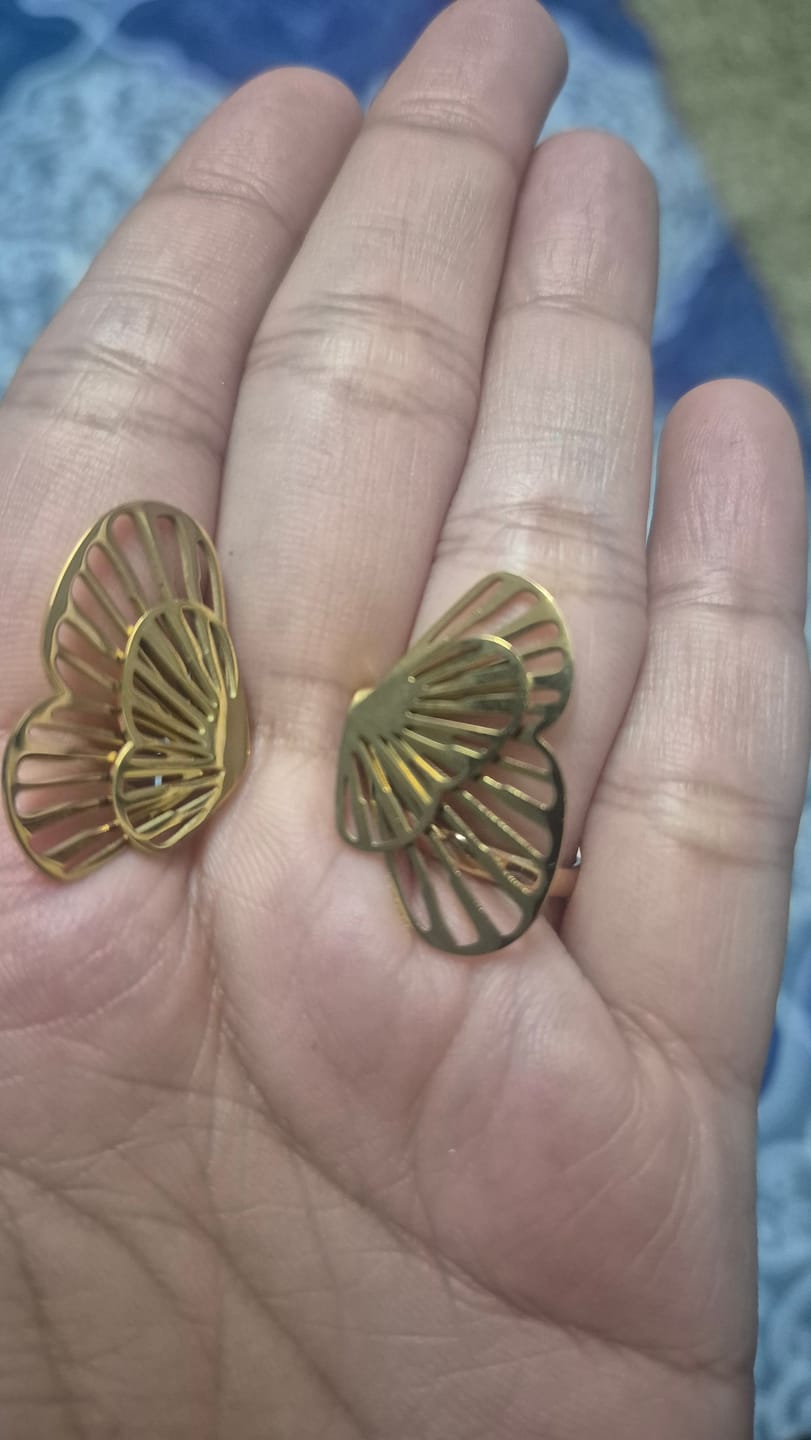 Customer photo review of Butterfly Wing Stud Earrings