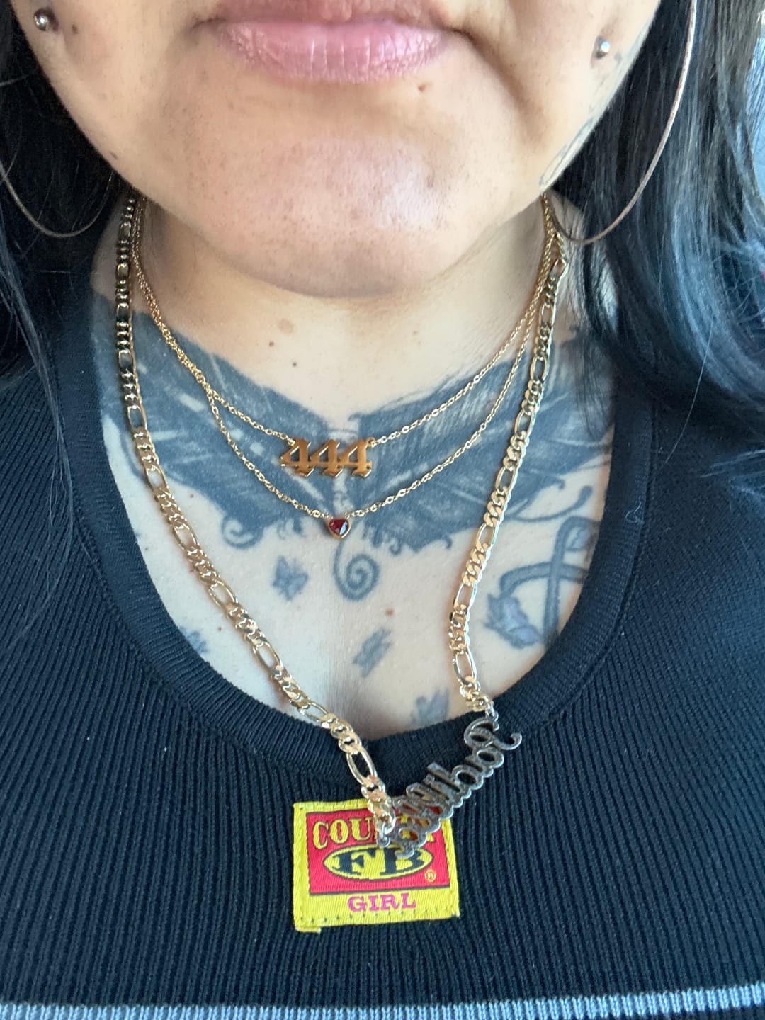 Customer photo review of Heart Birthstone Necklace
