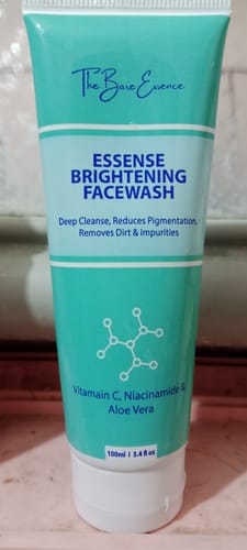 Customer's photo of the Essense Brightening Facewash in a two-tone teal tube with a white cap.