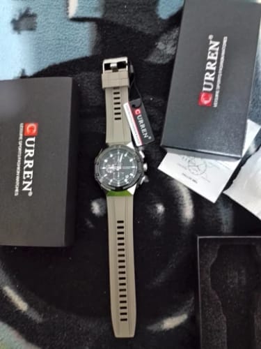Customer photo review of CURREN Fashionable Sports Multifunctional Chronograph Quartz Watch with Silicone Strap Creative Design Dial Luminous Hands