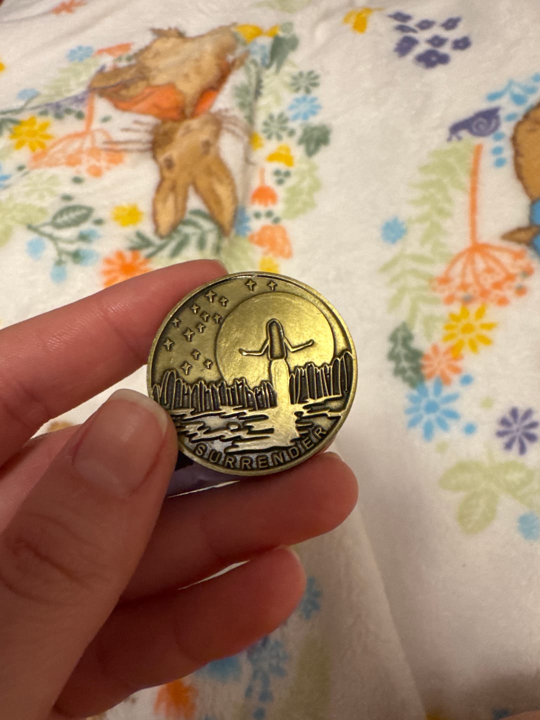 Customer photo review of Surrender Specialty AA/NA Recovery Medallion - Bronze
