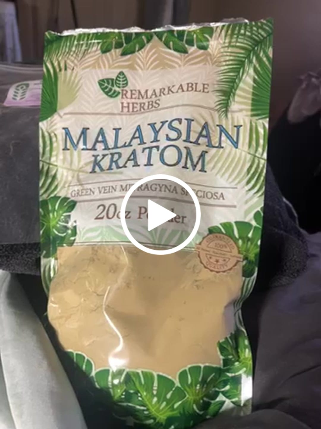 Customer video review of Remarkable Herbs Kratom Malaysian Green Vein Powder