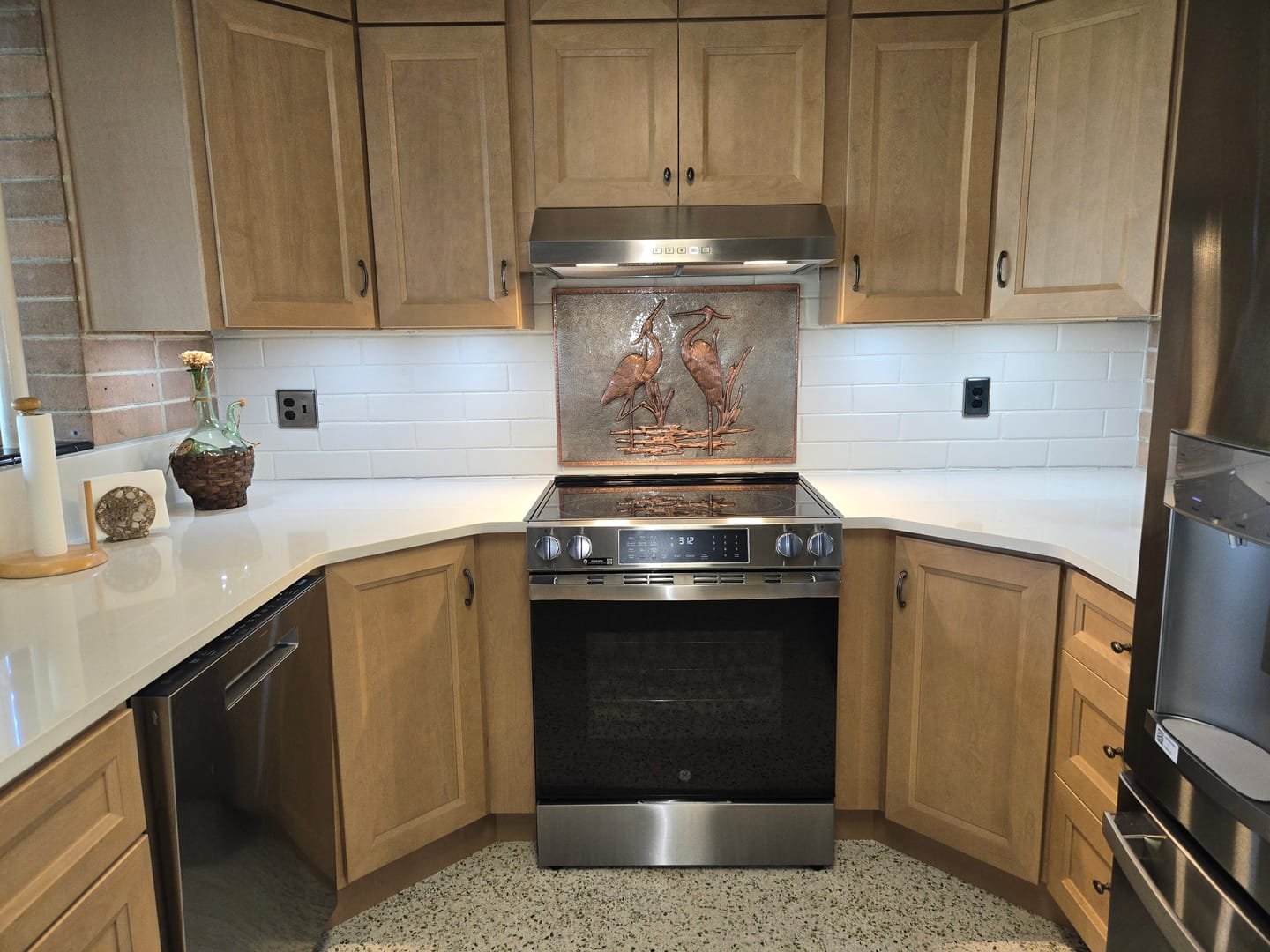 Customer photo review of Heron Birds Kitchen Backsplash Tile