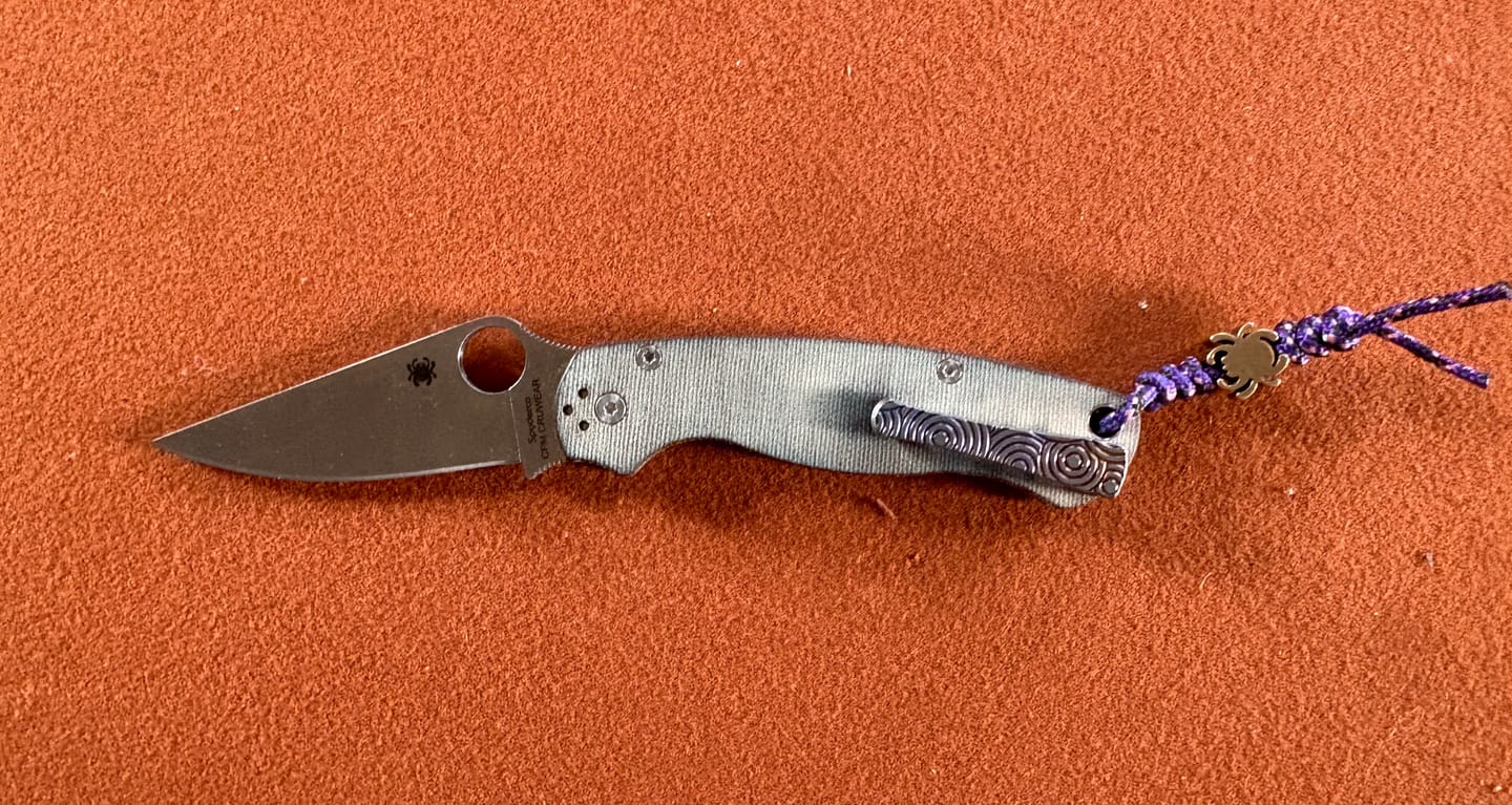 Customer photo review of Para Military 2 (PM2) Knife Brown Micarta (3.4" Satin CRUWEAR) C81MPCW2