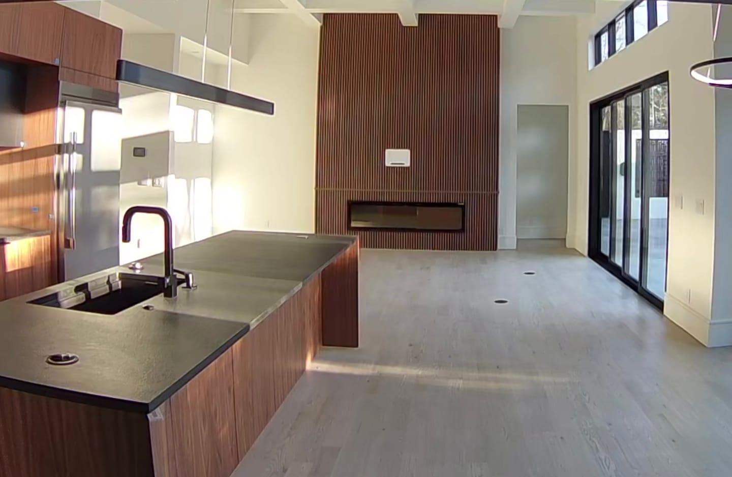Customer photo review of Natural Walnut Acoustic Slat Panels 94.5" or 120"