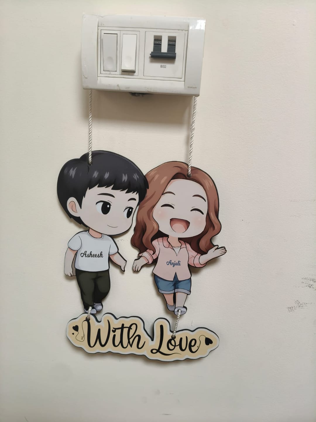 Customer photo review of Customized Couple Cartoon Wall Hanging (11x16")