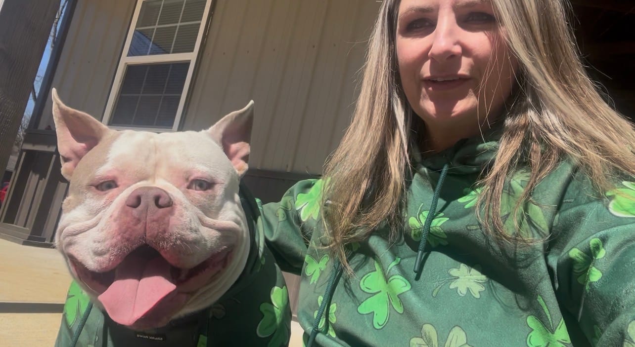 Customer photo review of St. Paddy's Dog Hoodies (Limited Edition)