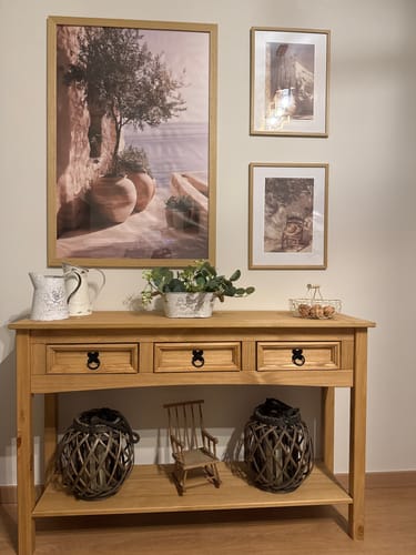 Customer photo review of Τραπέζι Κονσόλα Εισόδου Βοηθητικό Τραπέζι Μασίφ Ξύλο Πεύκο 114x34,5x73 εκ.  14005666