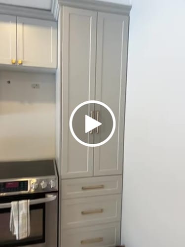 Customer video review of 24" Wide Tall Pantry Cabinet - With Drawers - Thermofoil Doors