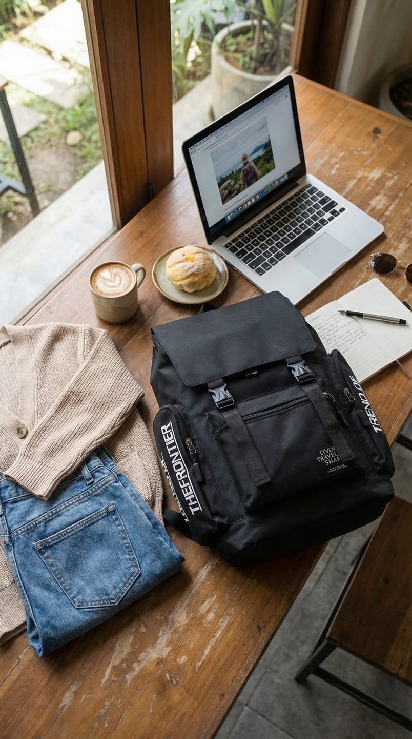 Customer photo review of All-In-One Travel & Work Backpack | Fits 16″ Laptop + Multiple Compartments