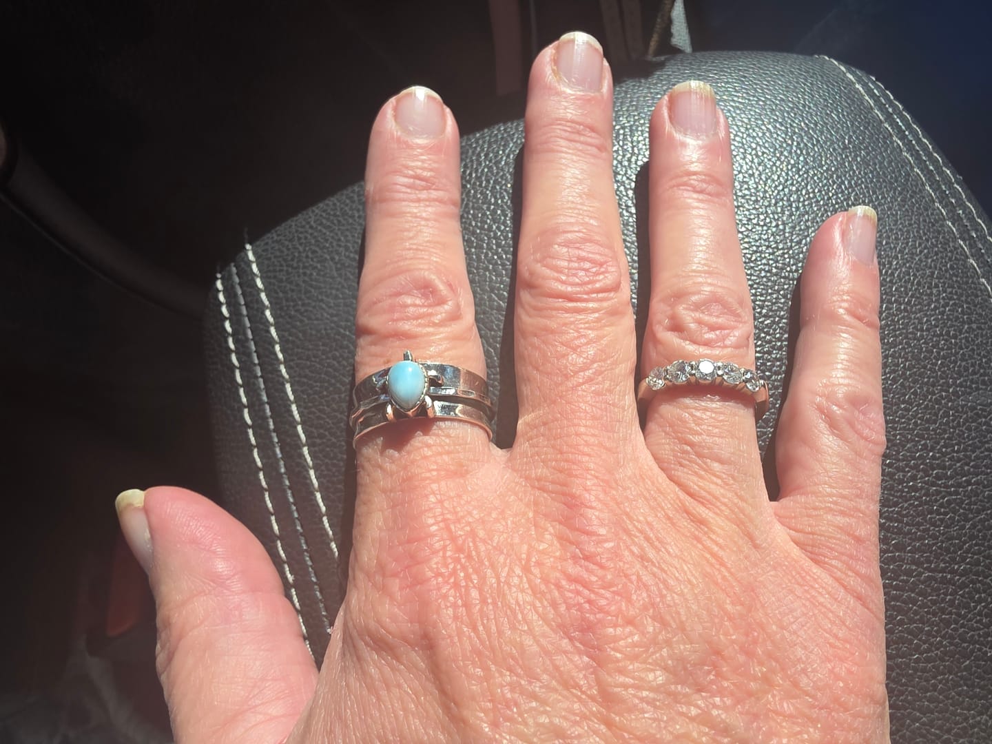 Customer photo review of Turtle Larimar Fidget Ring