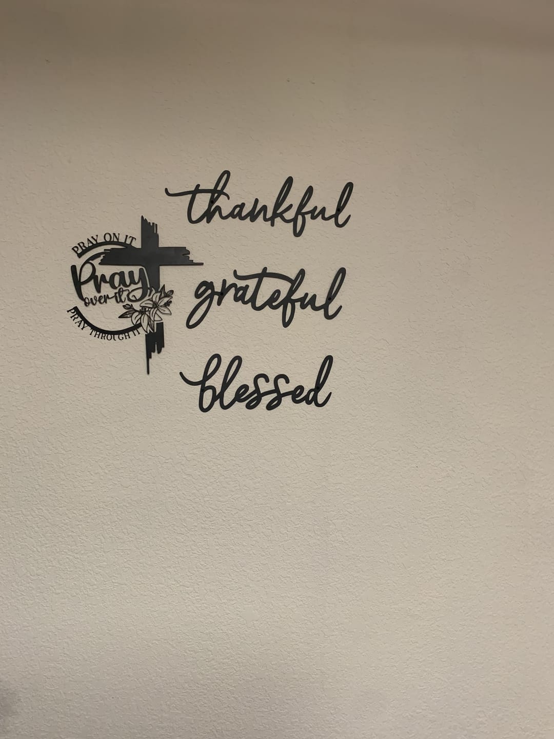 Customer photo review of Christianartworkshop Modern Style Pray Over It Quote Inspirational Metal Wall Decor