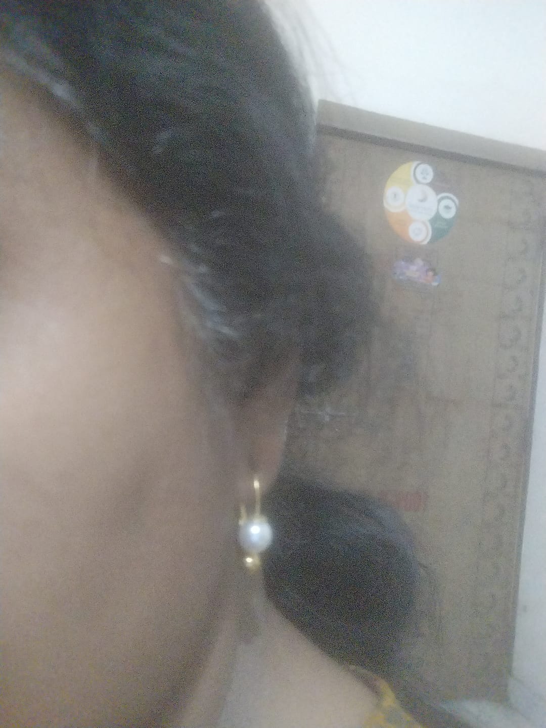 Customer photo review of Pearl Hook Earrings