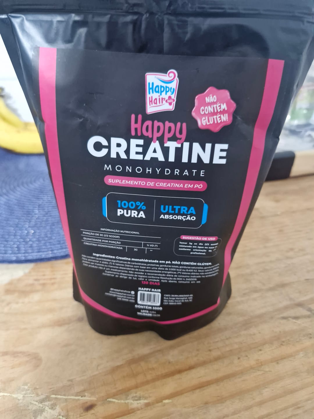 Customer photo review of Creatina Monohidratada 100% Pura 300g - Happy Creatine