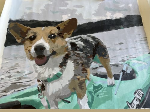 Customer photo review of Custom Paint By Numbers - Personalized Pet Portraits