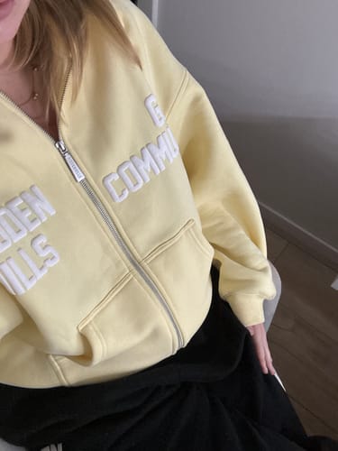 Customer photo review of GATED COMMUNITY ZIP HOODIE BUTTER YELLOW