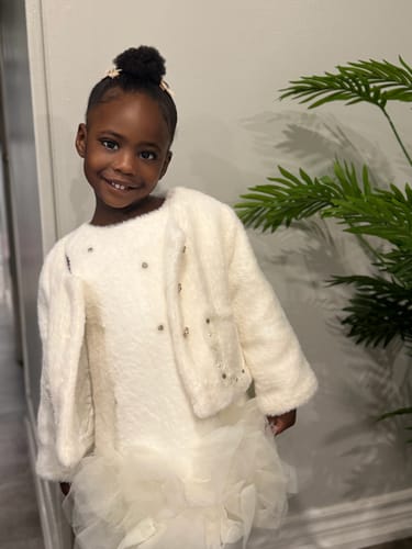 Customer photo review of Girls Dress Set Girl Coat Bow Princess Dress Vest Dress