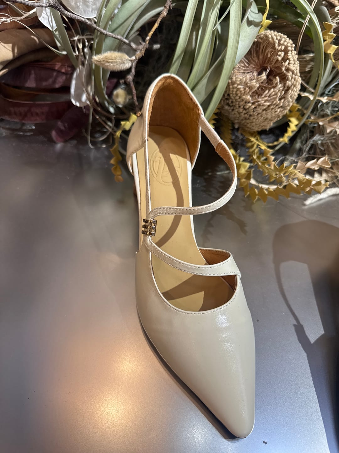 Customer photo review of Talia || Pointed Toe Strappy Heels with Marble Block Heel