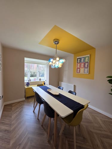 Customer photo review of Cluster Glass Ball Pendant Lights with Multi-Color Globes