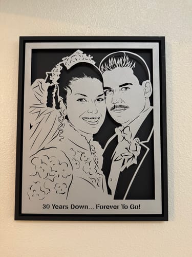 Customer photo review of Wedding Anniversary Metal Portrait