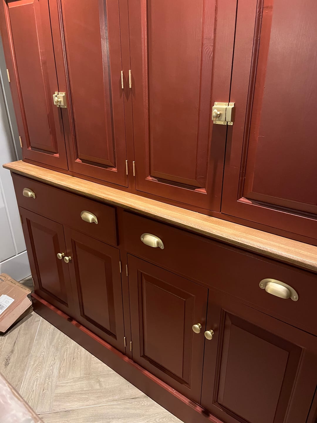 Customer photo review of Classic Brushed Satin Brass Cupboard Handles | Lacquered