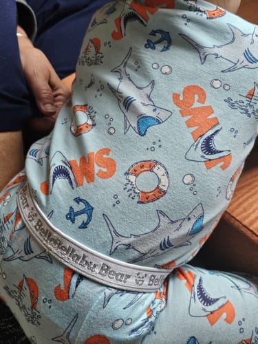 Customer photo review of JAWS Bamboo Kids Pajamas