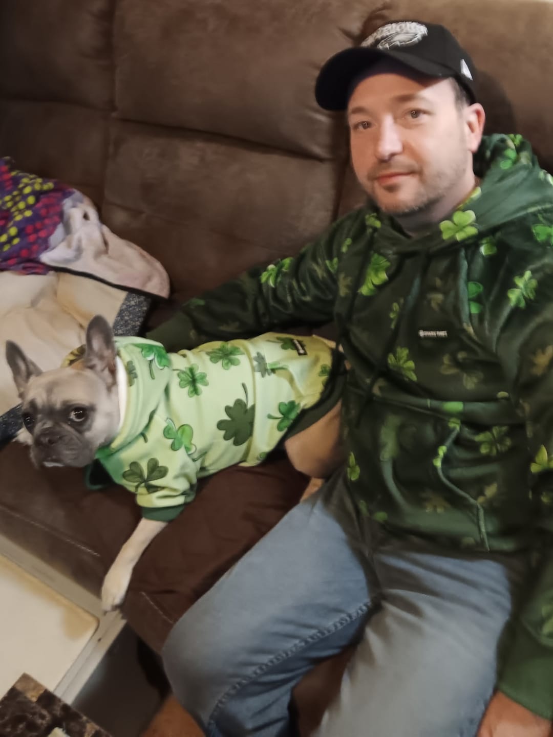 Customer photo review of St. Paddy's Dog Hoodie - Light Green (Limited Edition)