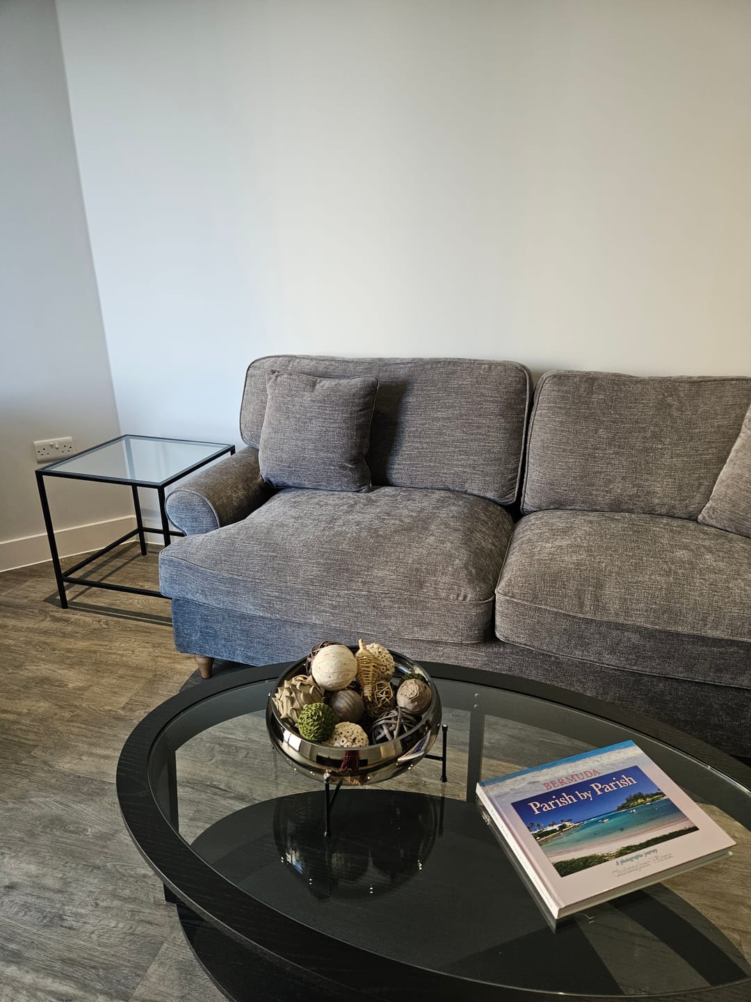 Customer photo review of Madison Glass Metal Side Table - Black