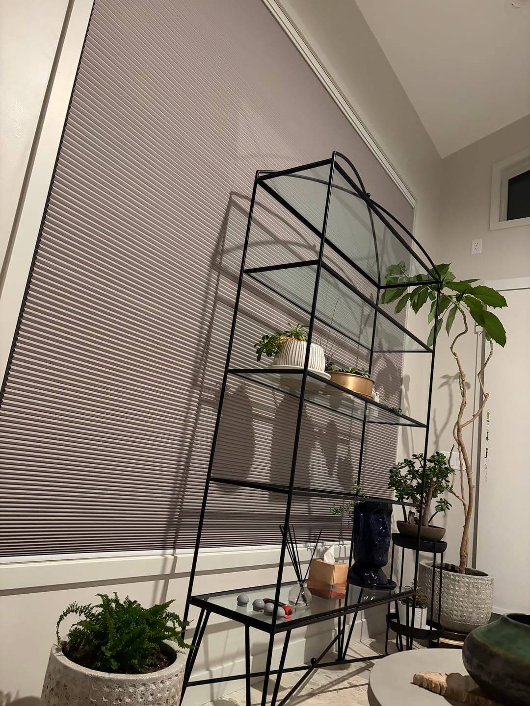 Customer photo review of SmartWings Motorized Roller Shades 100% Blackout Safari