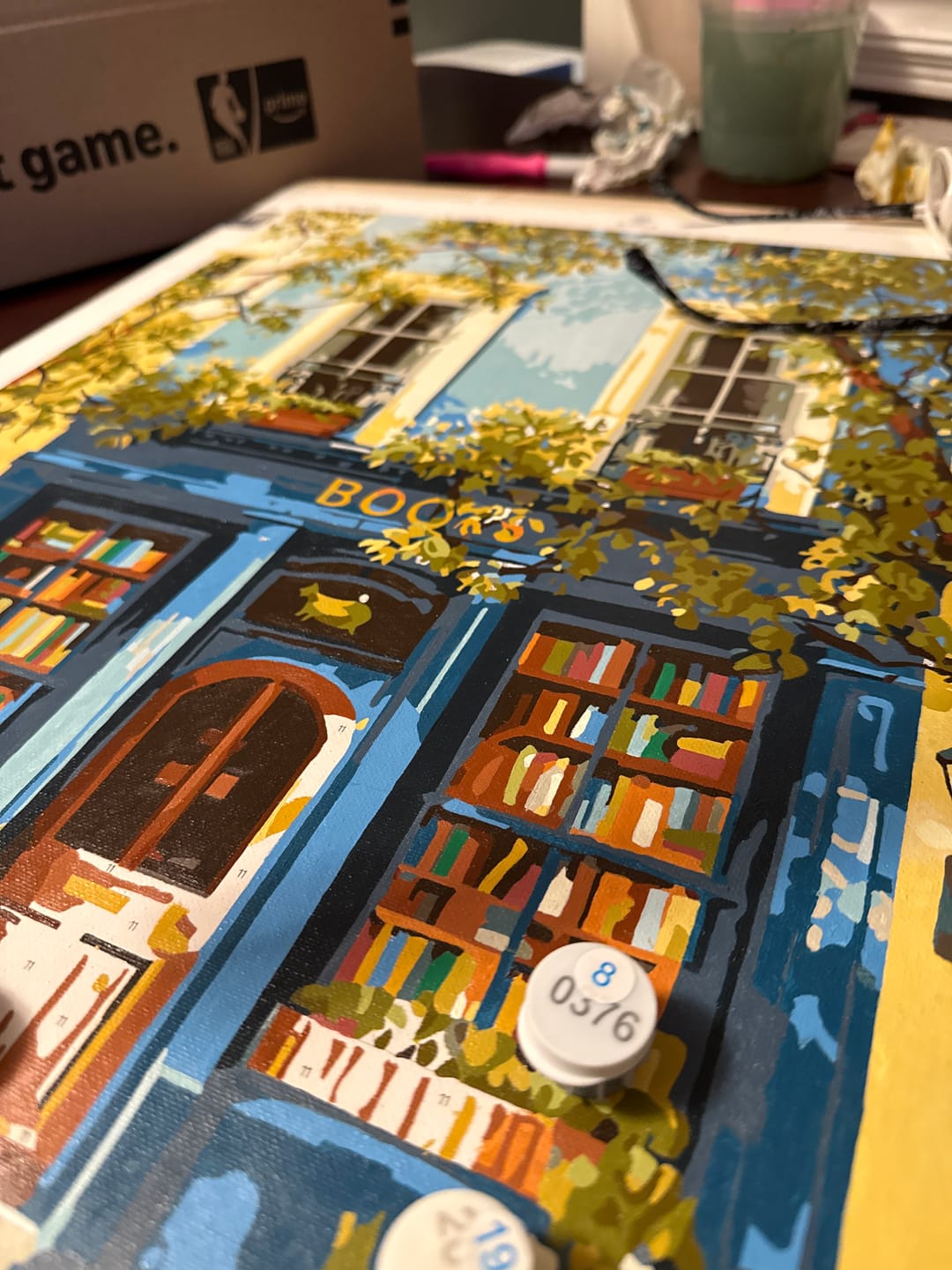 Customer photo review of The Blue Bookshop | Paint by Number