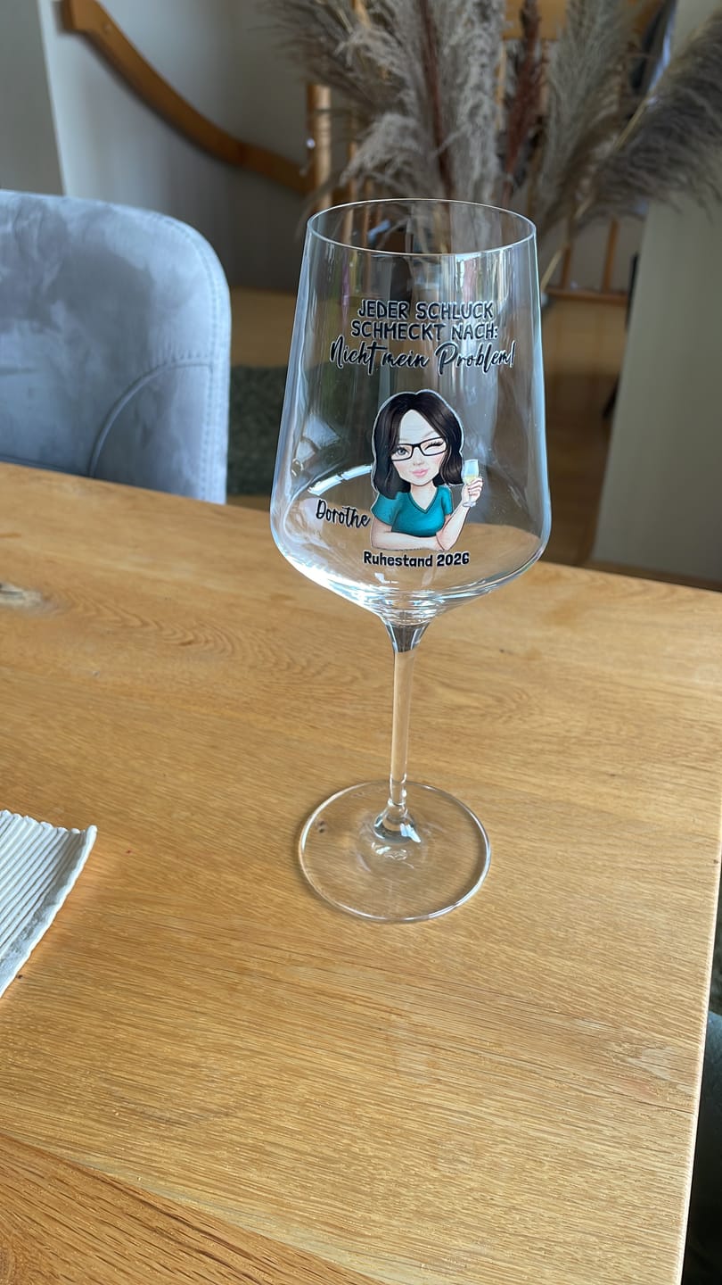 Customer photo review of In Rente - Personalisiertes Weinglas