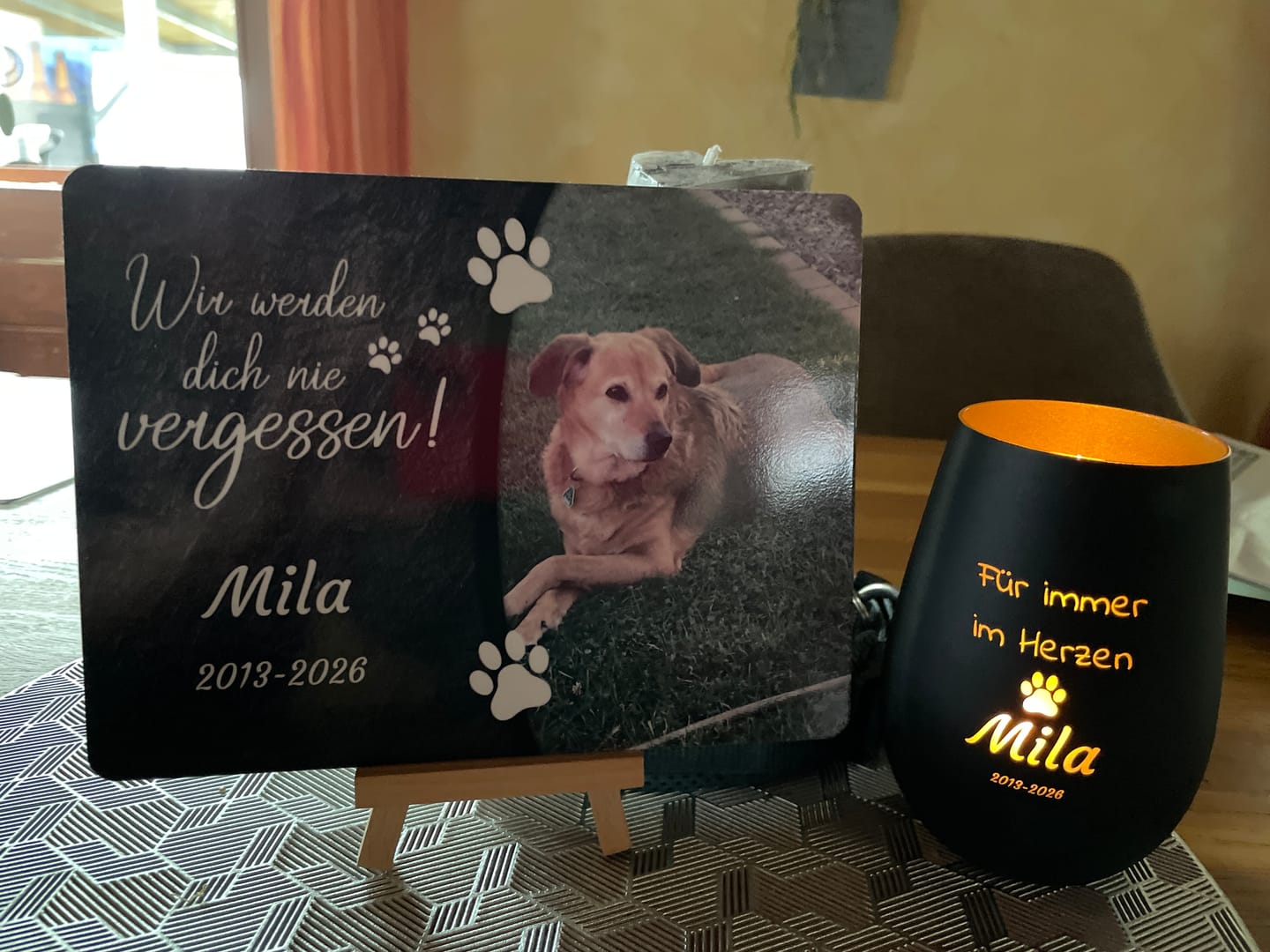 Customer photo review of Personalisiertes Gedenklicht