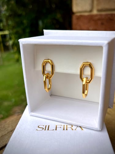 Customer photo review of Echo Earrings