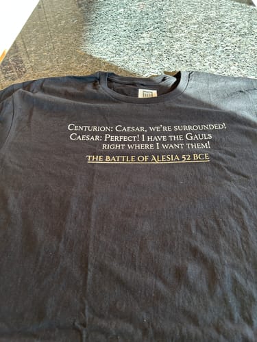 Customer photo review of Caesar Quote Battle of Alesia Gallic Wars Unisex Lightweight T-Shirt