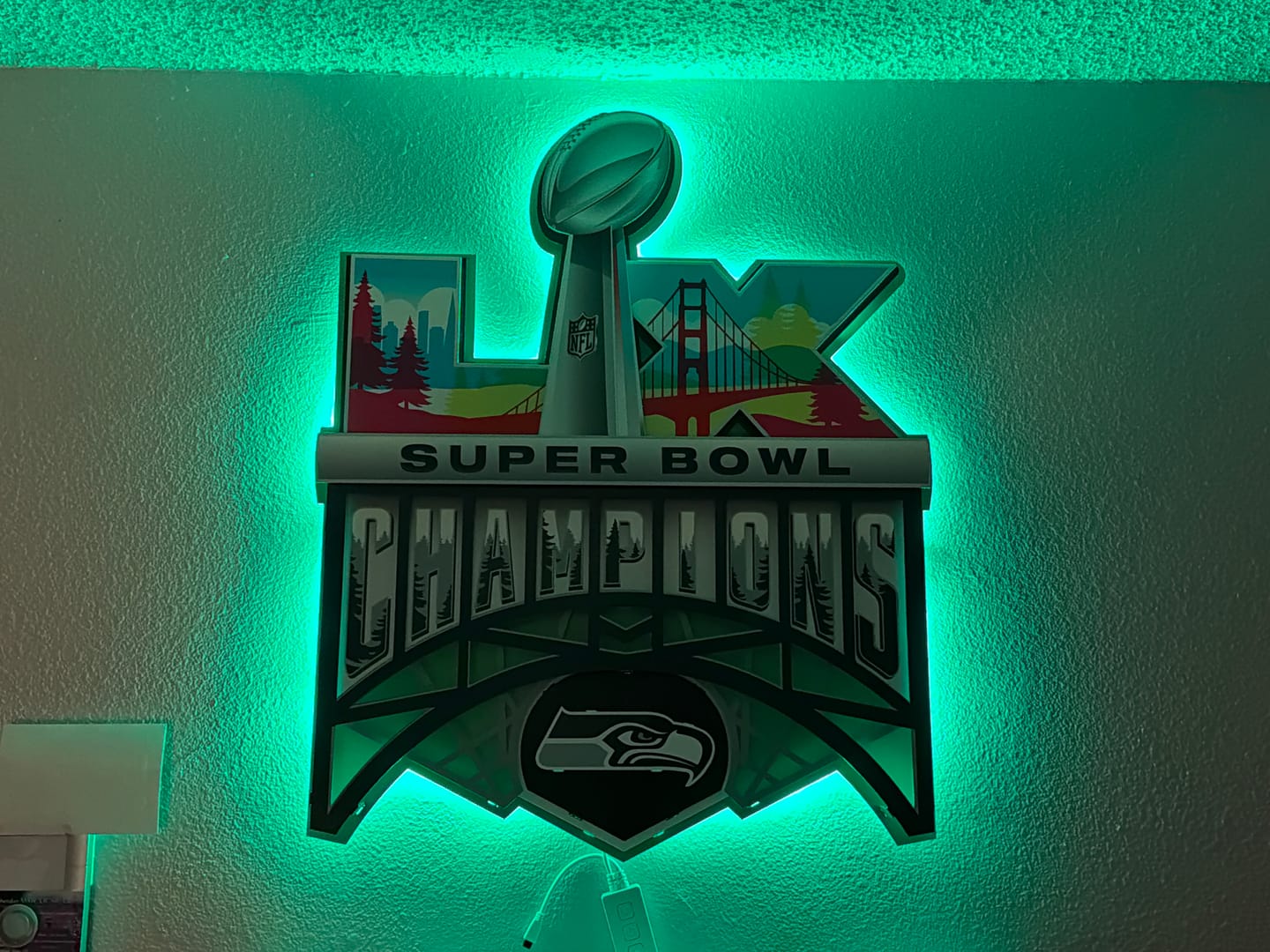 Customer photo review of Seattle Seahawks Super Bowl LX CHAMPIONS! 3D Metal Wall Art