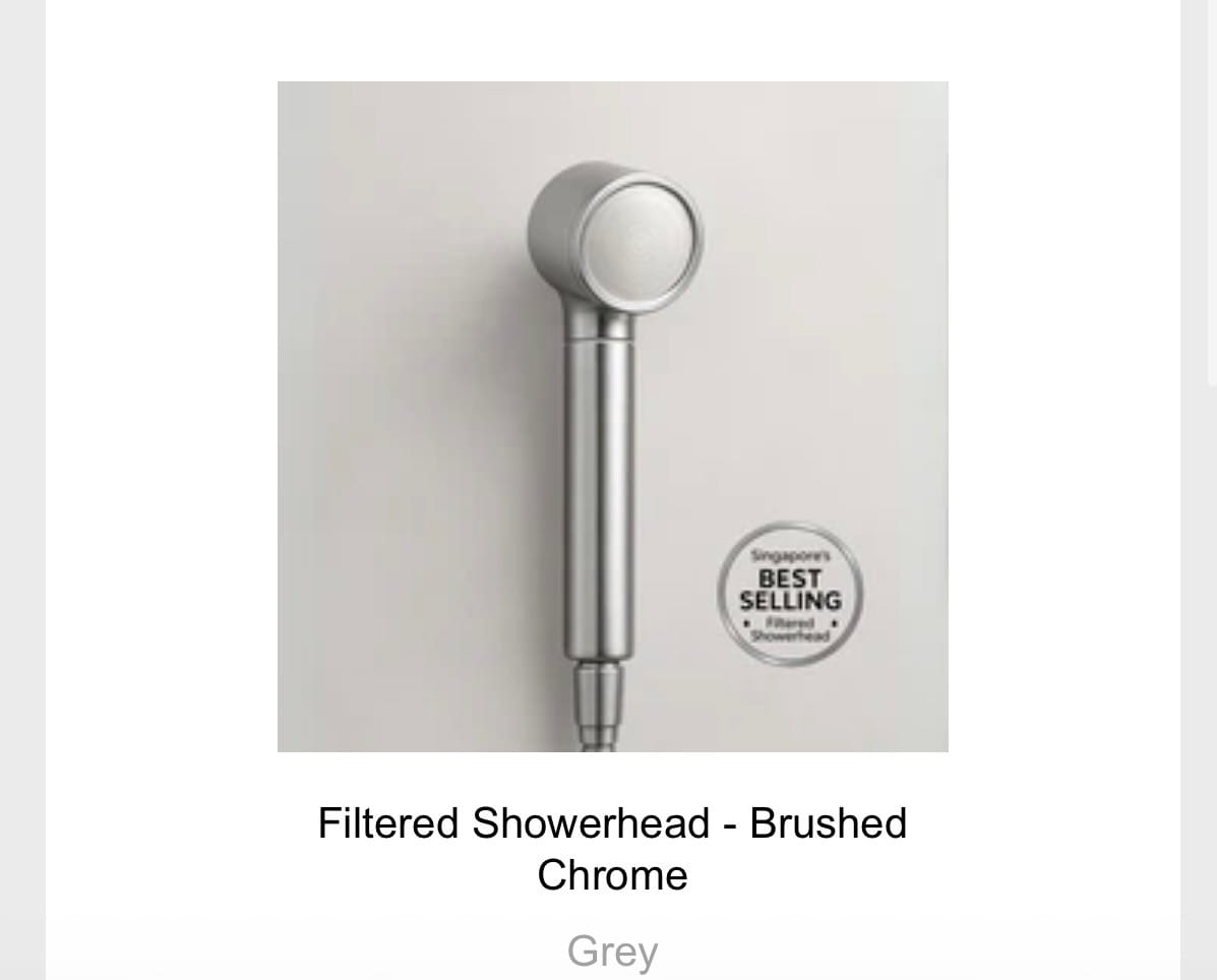 Customer photo review of Filtered Showerhead - Brushed Chrome