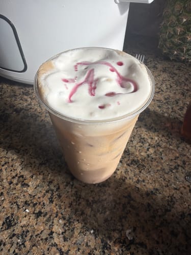 Customer photo review of Blueberry Coffee Syrup