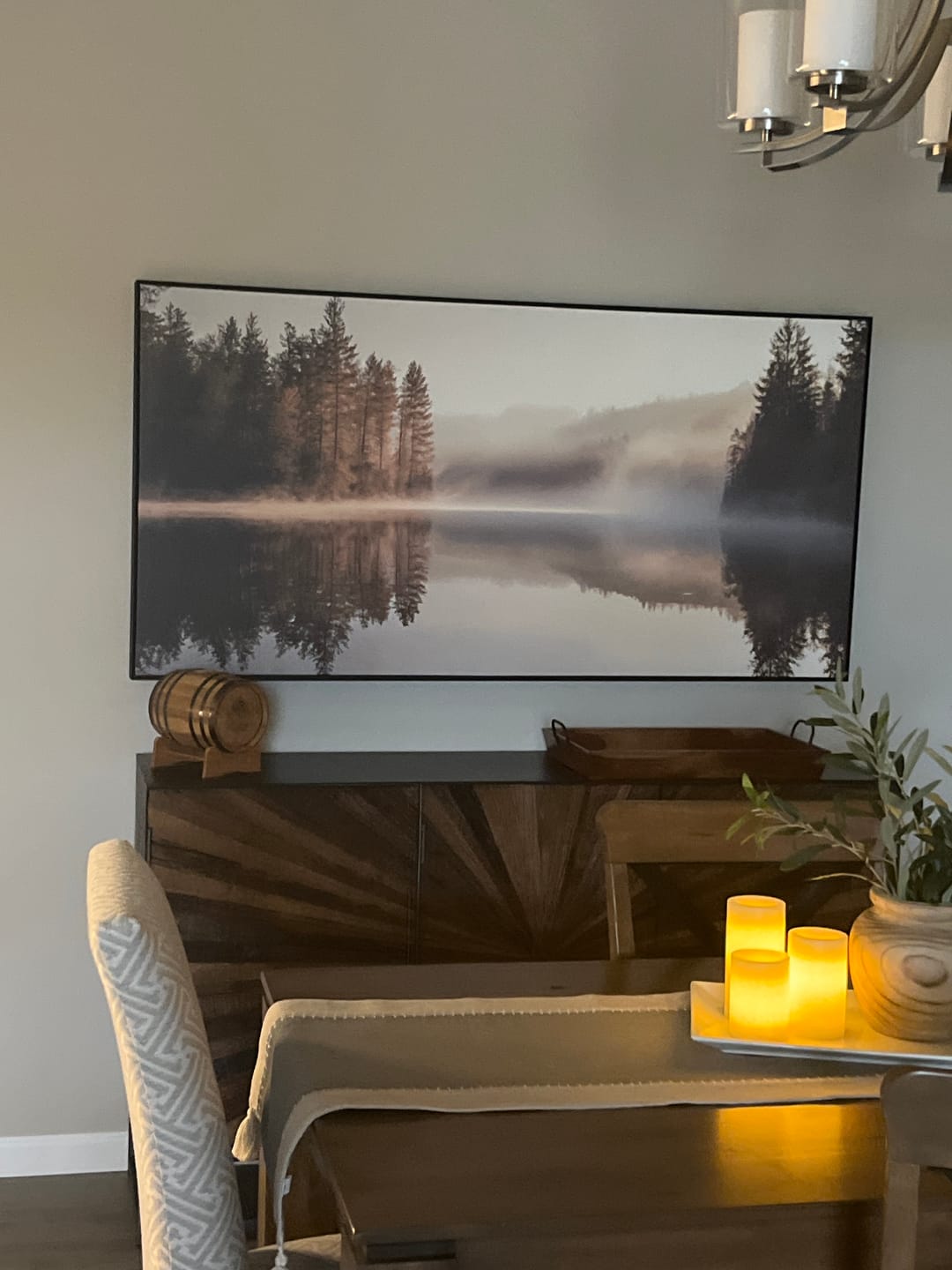 Customer photo review of Nature wall art: Misty Forest Reflections