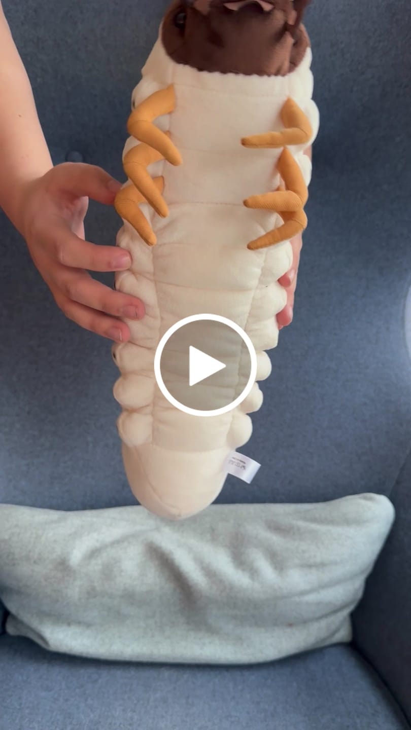 Customer video review of White Grub Soft Stuffed Plush Toy