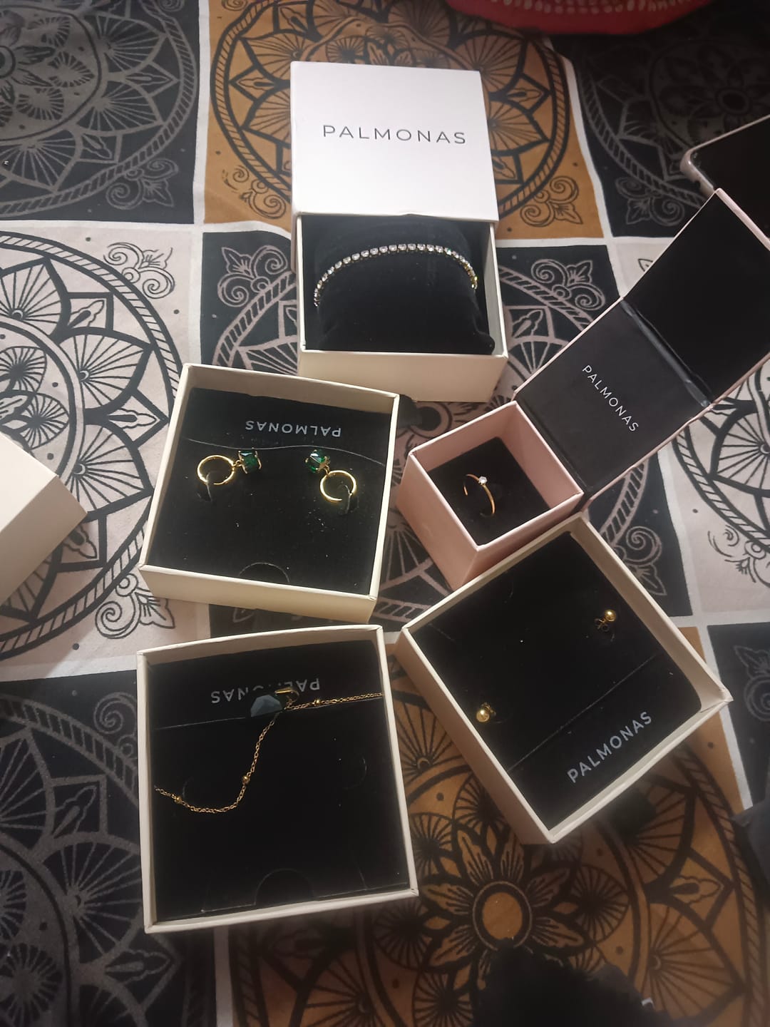 Customer photo review of Emerald Drop Hoop Earrings