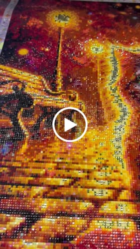 Customer video review of 5D Diamond Painting – Laternenkatze im Lichterregen