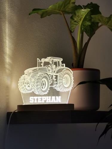 Customer photo review of 3D-Traktorlampe mit eigenem namen