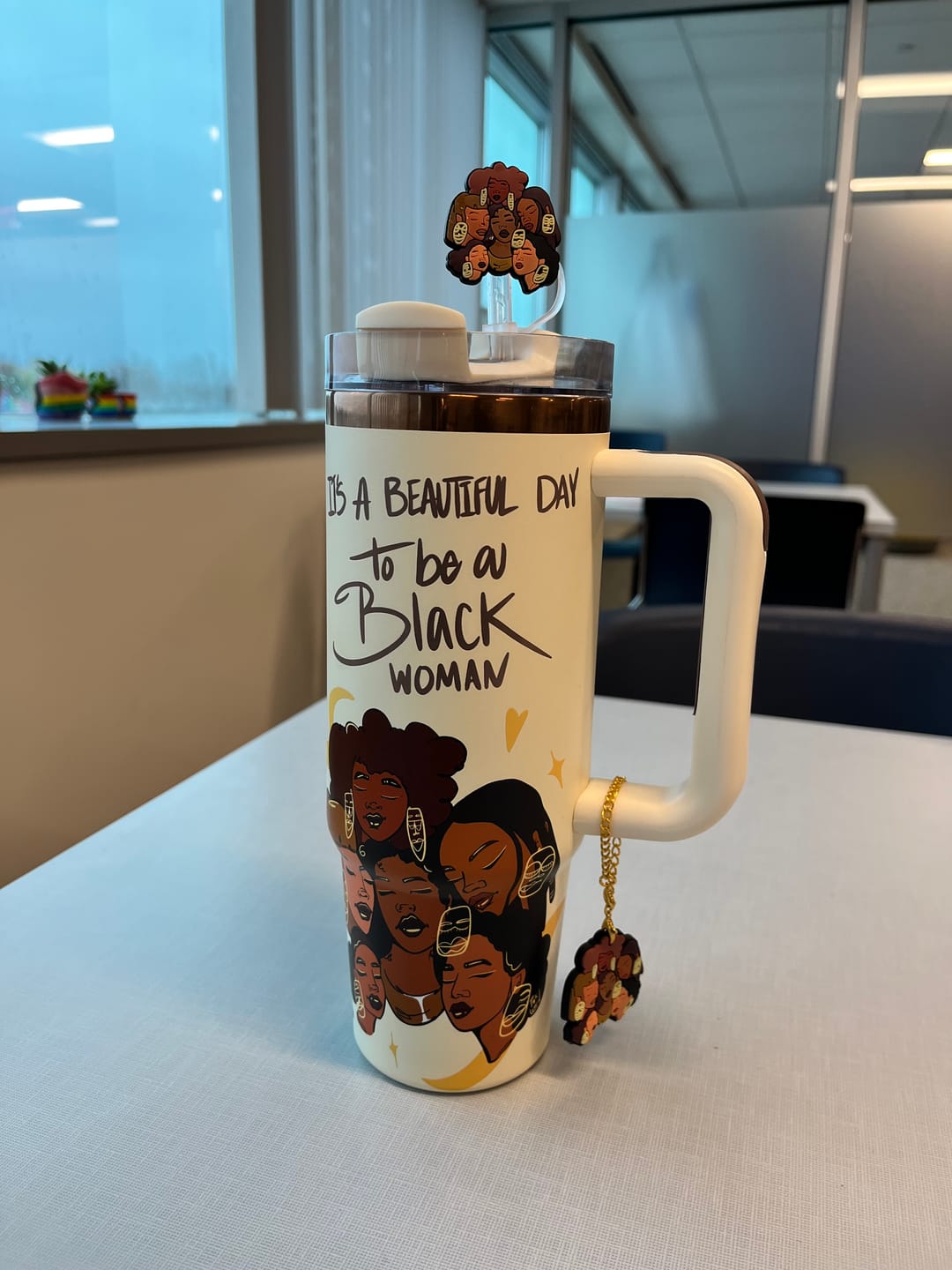 Customer photo review of Limited Edition "Crème Brûlée" Insulated Tumbler – Pinklomein x Cecilia's House Collab