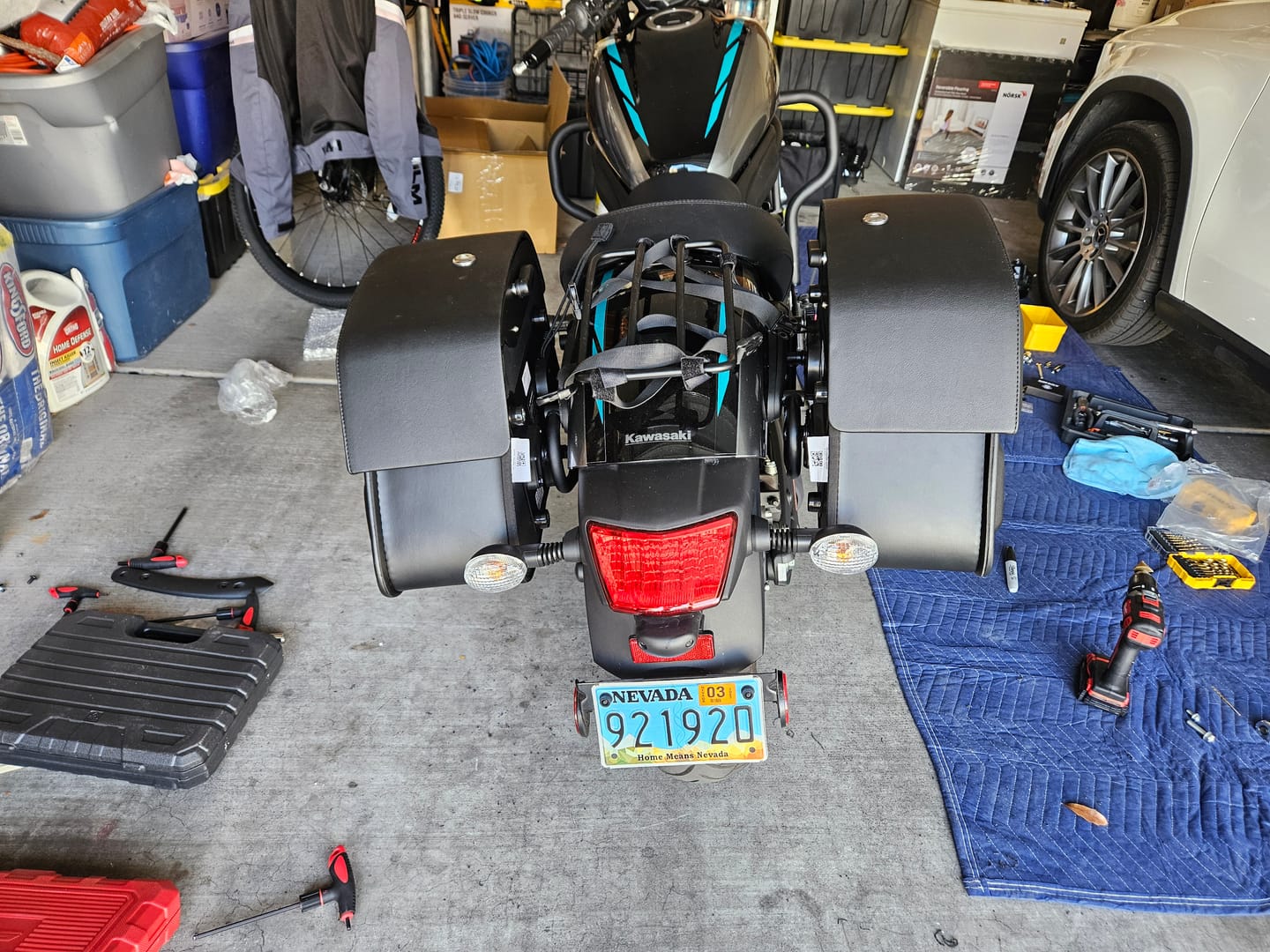Customer photo review of 28L - Pantheon Medium Quick Mount Kawasaki Vulcan S VN650 Motorcycle Saddlebags