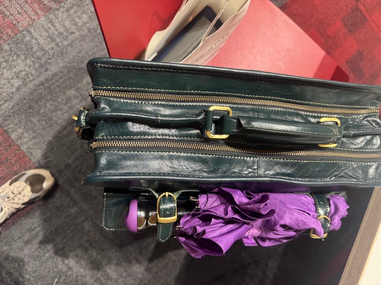 Customer photo review of Tuscany Italian Leather Briefcase, Green