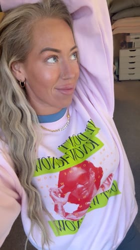 Customer photo review of We Know Neon Crewneck