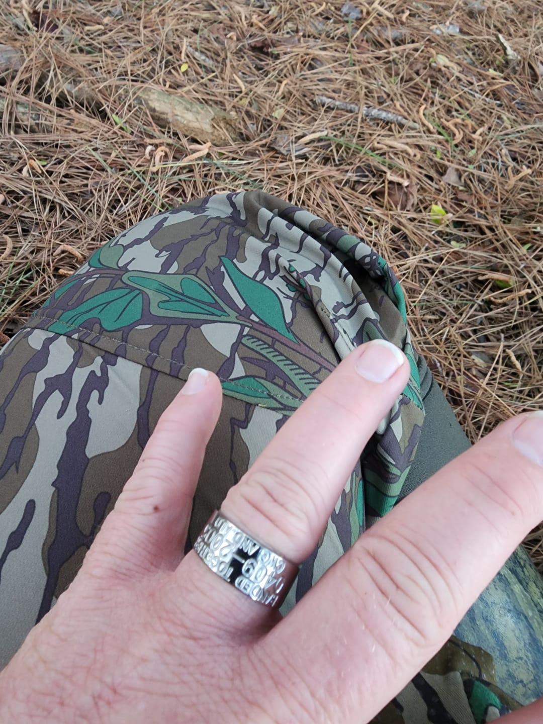 Customer photo review of Duck Band Wedding Ring - 10mm Titanium