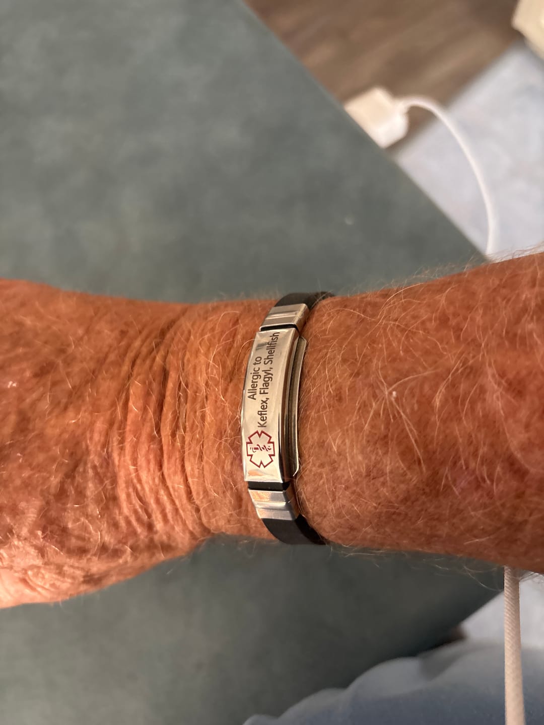 Customer photo review of Silicone Custom Medical ID Band
