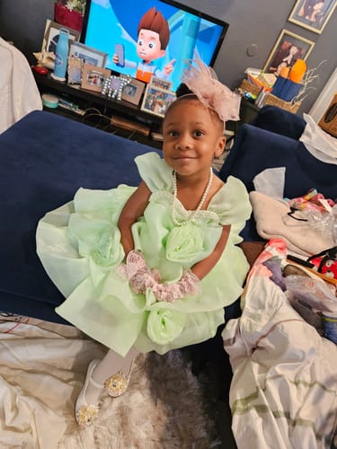 Customer photo review of Elegant Girls Beaded Flower Princess Shoes